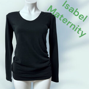 Isabel Maternity Black V Neck Long Sleeve Tee XS